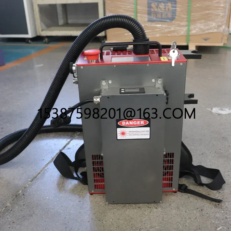 Portable Backpack 100W Rust Oil Removal Pulsed lase Cleaning Machine For Urban Graffiti Wood Metal Stone Brick