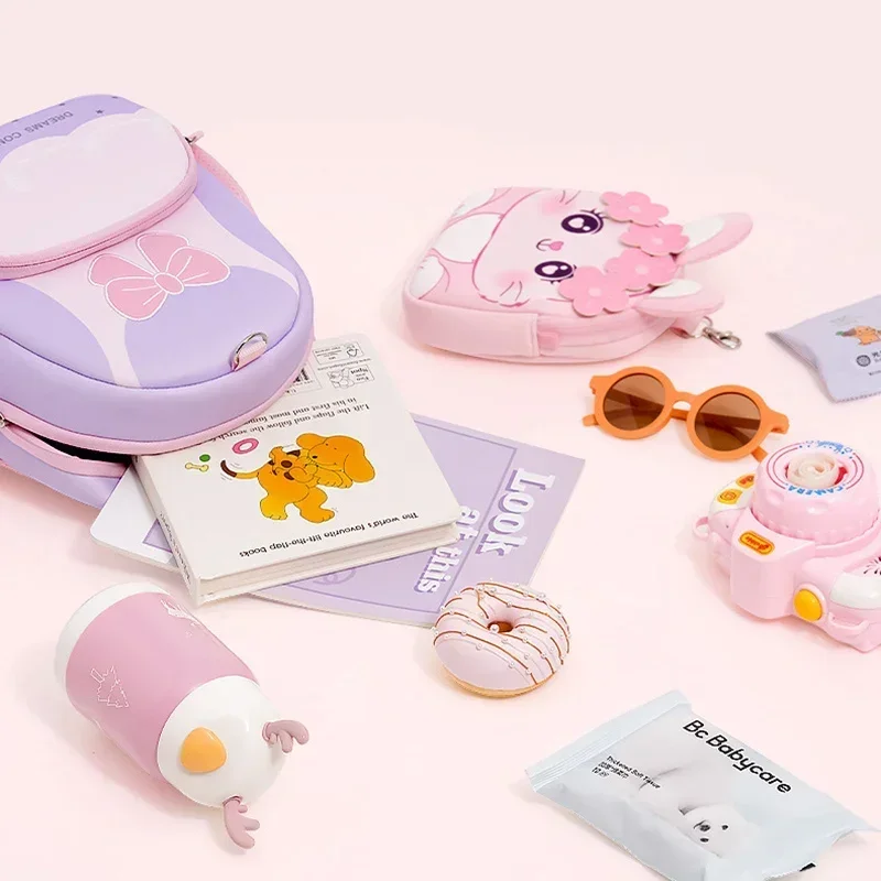 Bowknot Cat School Bags for Girls Kawaii Backpack for Kindergarten Kids Boys Children Green Purple Rabbit Bag Mochilas Escolares 6
