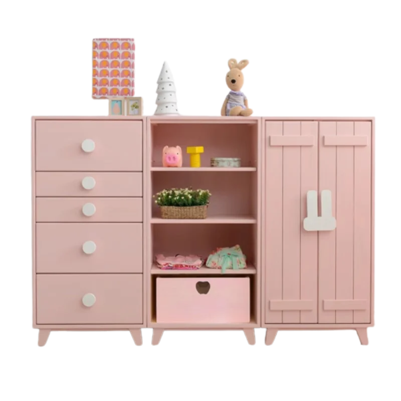 Kids Shelves Wardrobes Closet Cute Pink Hangers Storage Organizer Bedroom Dressers Meuble De Rangement Room Furniture CY50CW