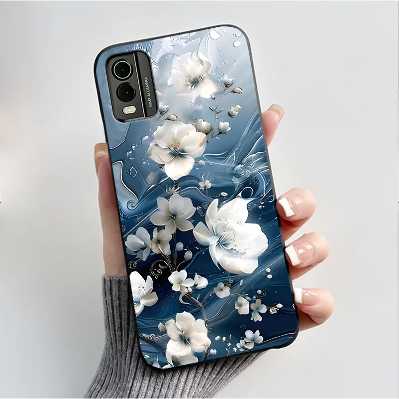 Black Soft Silicone TPU Luxury Fashion Flower Butterfly Phone Case