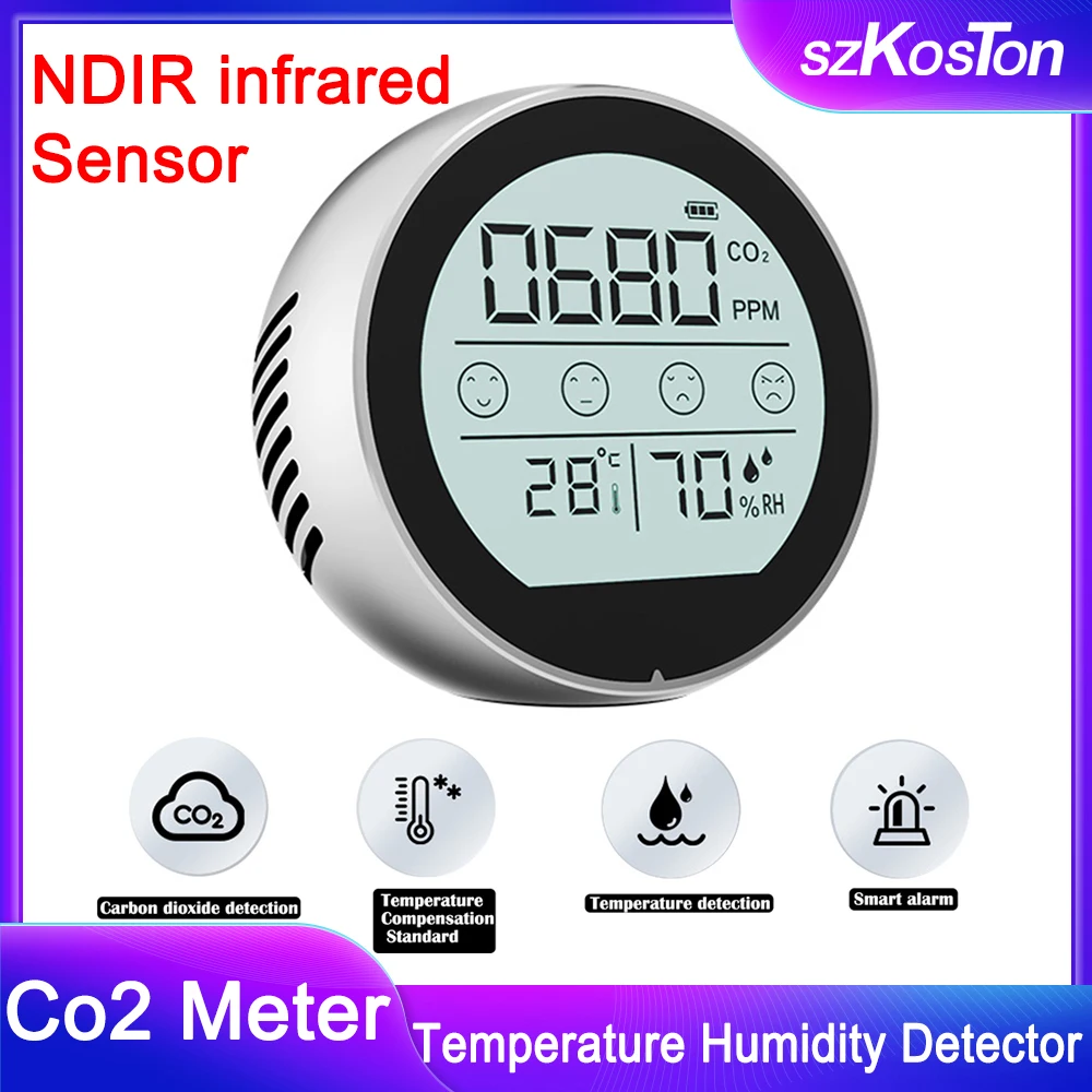 

3 in 1 NDIR Infrared Sensor Carbon Dioxide CO2 Gas Detector Temperature and Humidity Sensor Automation Residencial Smart Home