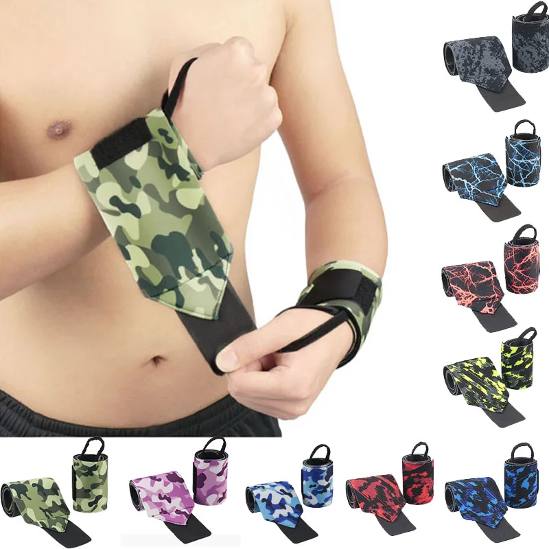 

2Pcs Camouflage Neoprene Weightlifting Wrist Wrapping Support Fitness Crossfit Sport Wristbands Powerlifting Wrist Protector