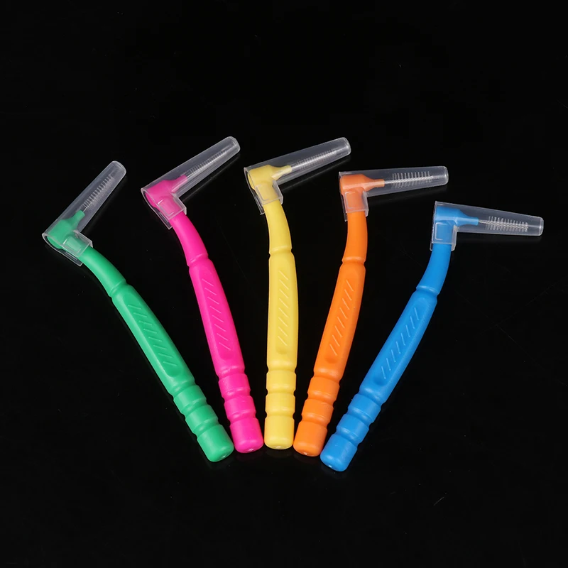 10PCS L-shaped Orthodontics Braces Interdental Brush Clean Between Teeth Mini Toothbrush Inter Dental Cleaning Travel Portable