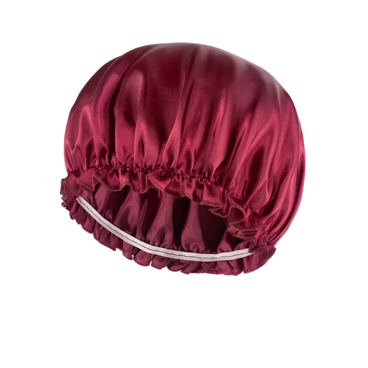 Elastic Band Hair Care Bonnets for Women Solid Color Satin Sleeping Night Caps Femme Hair Cover Beanies Shower Hats Accessories 4