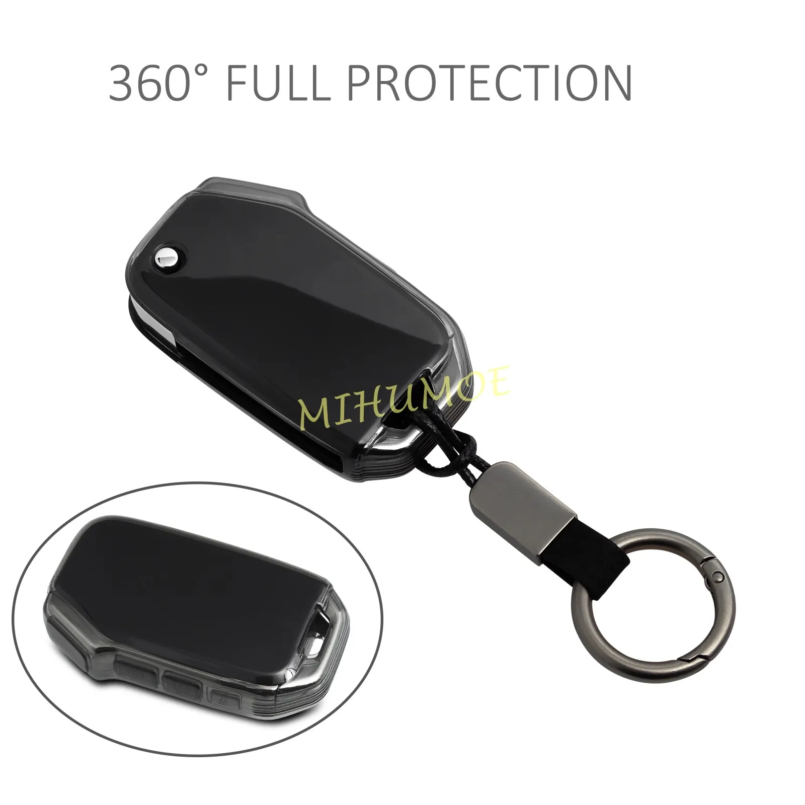 Sleek Transparent Car Key Fob Case with Keychain Protector