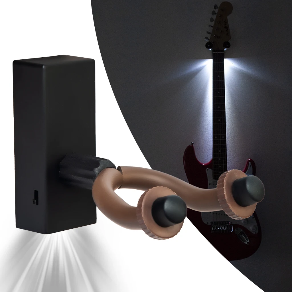 Colgador de Guitarra LED con pantalla de luz trasera para montaje en pared,  soporte en 4 colores, accesorios de Guitarra