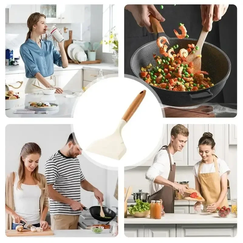 Versatile Silicone Kitchen Spatula and Scraper Duo