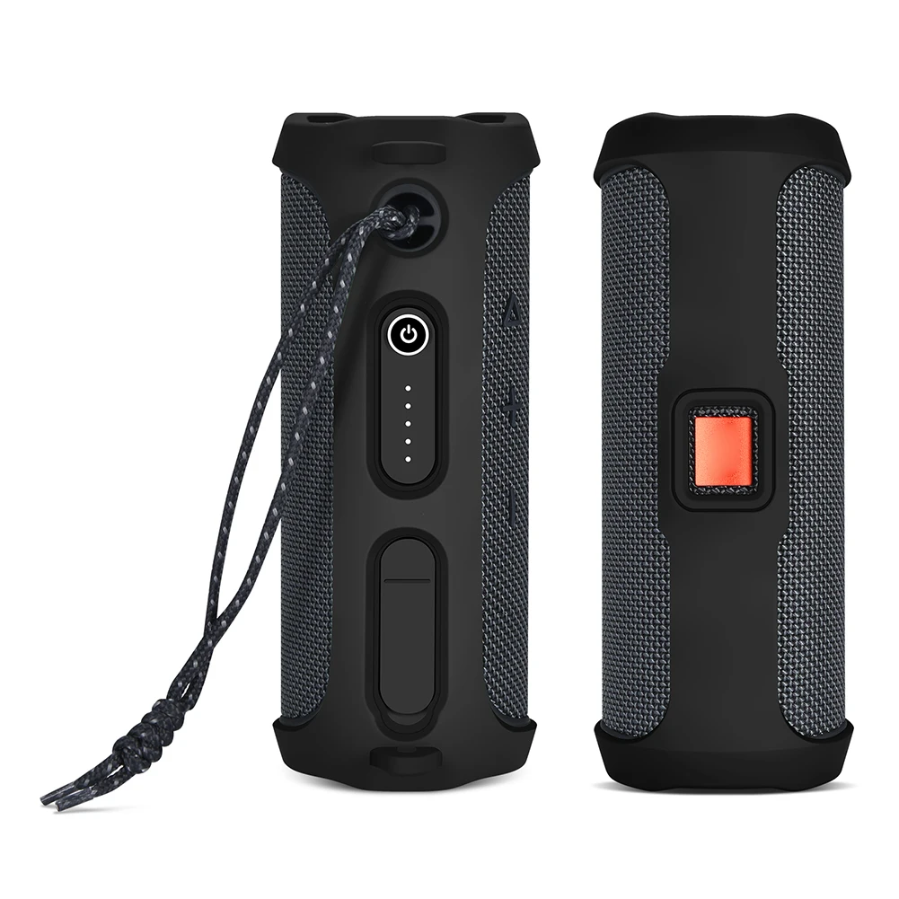 Soft Speaker Case Portable Protective Case with Shoulder Strap and Carabiner Speaker Anti-fall Shell for JBL FLIP ESSENTIAL 2