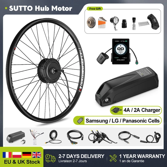 SUTTO-Motor de cubo de rueda de 250W, Kit de conversión de