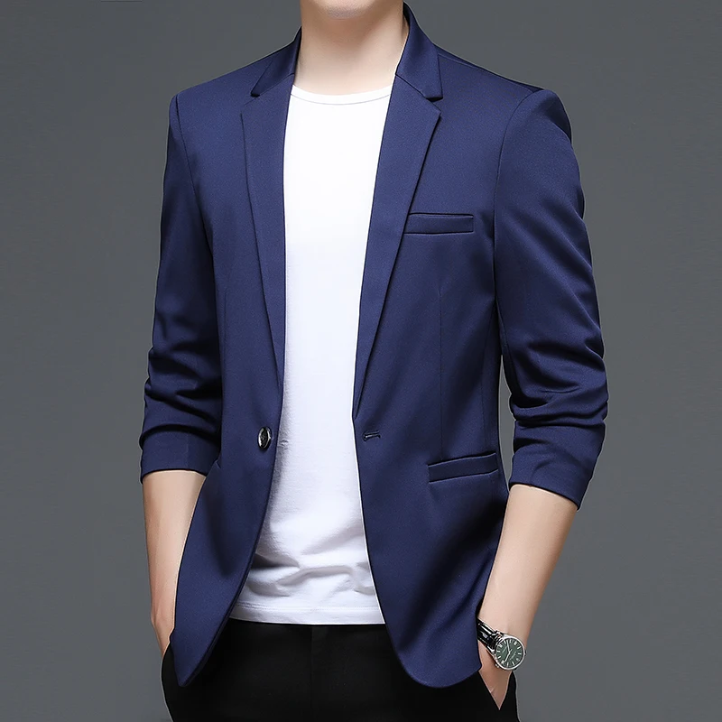 

New Classic Solid Color Blazer Suit Men Korean Version Suit Jacket Casual Slim Fit Jaqueta Masculina Men Clothing J693