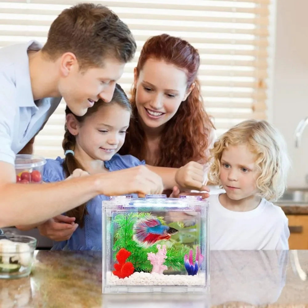 Mini fish aquarium for Thai Betta small ornamental fish Live Pet stackable aquariums fish aquarium