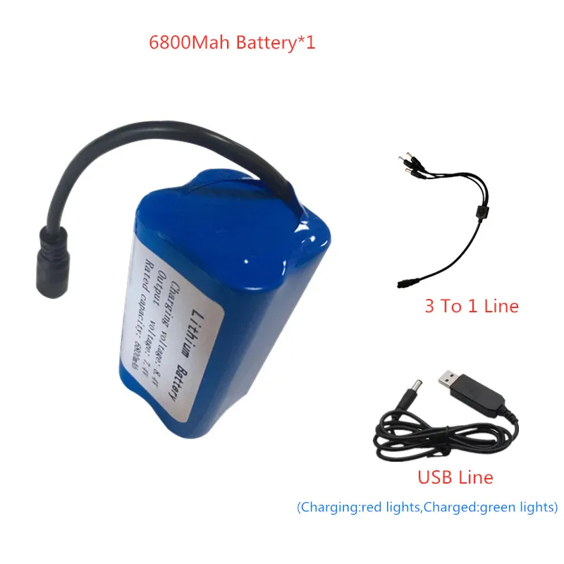 7.4V 13600Mah 6800Mah Battery, battery for t188 h18 C18 Bait Boat Battery Style7 : 