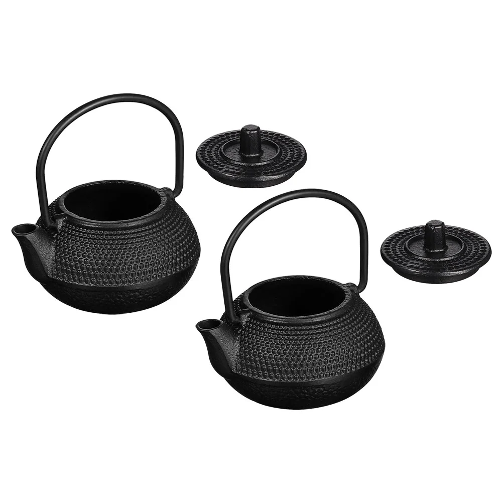 

2pcs Retro Small Teapot Decoration Iron Small Teapot Model Iron Small Teapot Table Decoration