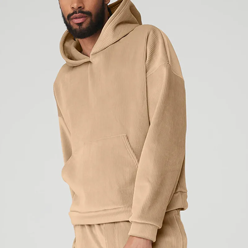 Spring Autumn Plush Sweatshirt Men's Two-piece Sets New Slim Trend Velvet Fashion Suit Male Hoodies Tracksuits Ropa Para Hombre