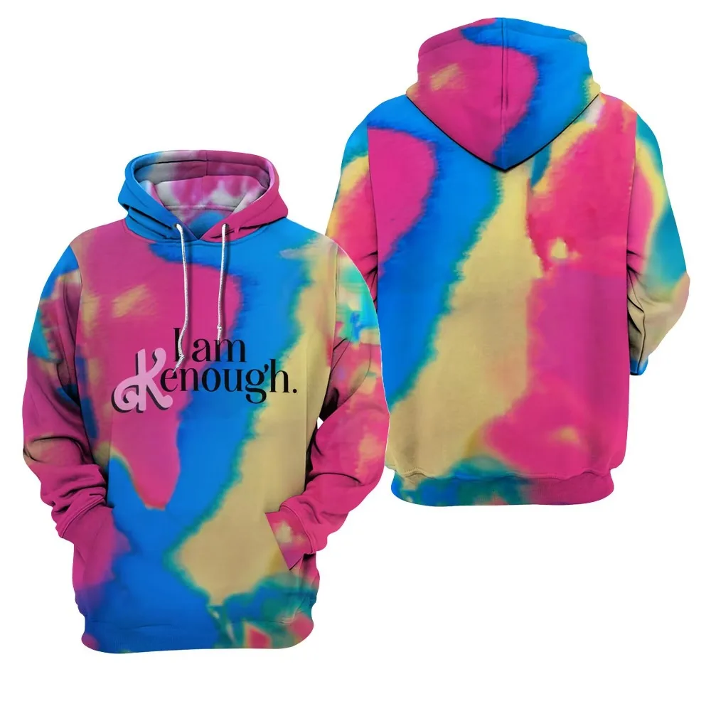 

I Am Kenough Merch Tie-Dye Hoodies Unisex Hooded Women Sweatshirt Men Casual Clothing Tops Movie Cosplay spots