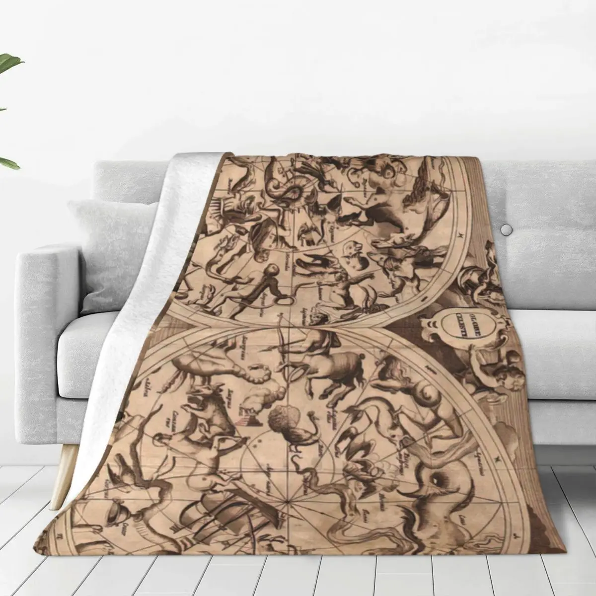 

Vintage Constellation Map Bed Blanket Flannel Blanket Flannel Blanket Air conditioning blanket