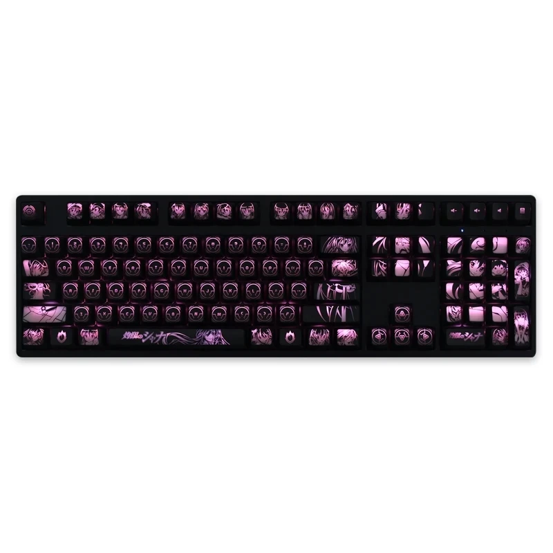 Conjunto Shakugan Não Shana Anime Backlit Keycaps Revestimento para Logitech G610 G512 Razer Blackwidow Huntsman Corsair K70 Tampas Chaves 1 - Imagem 5