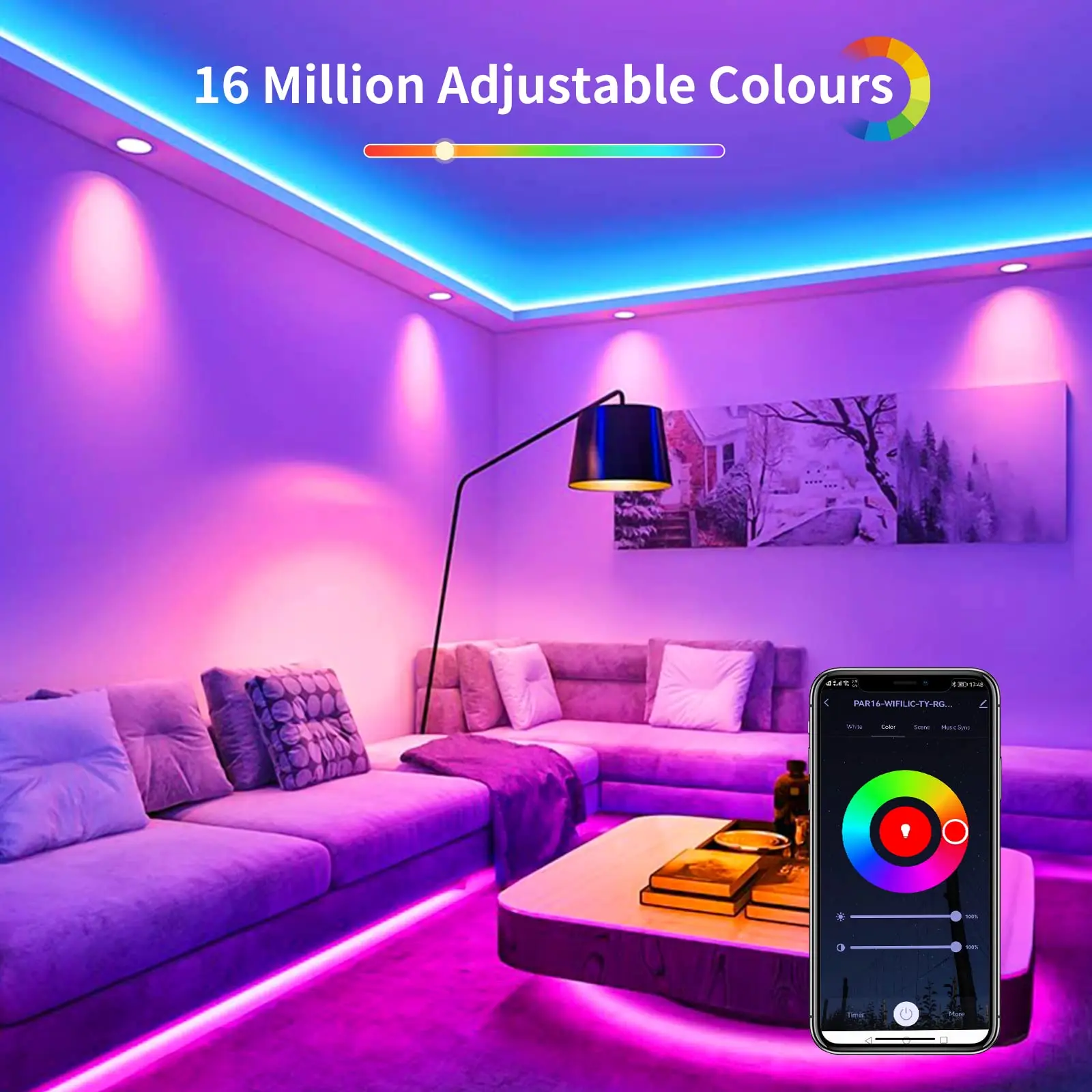 GU10 Smart Spot Light Bulb Works with Apple HomeKit Siri Alexa Google Home SmartThings 5W WiFi RGB + CW LED Track Light Bulbs