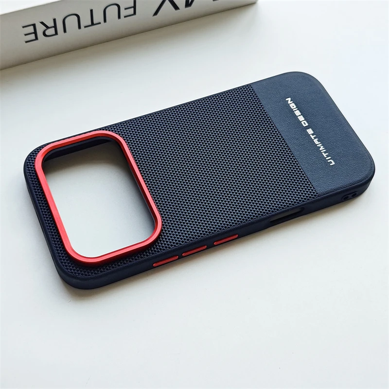 Luxury Leather Colorblock Shockproof Bumper Case -