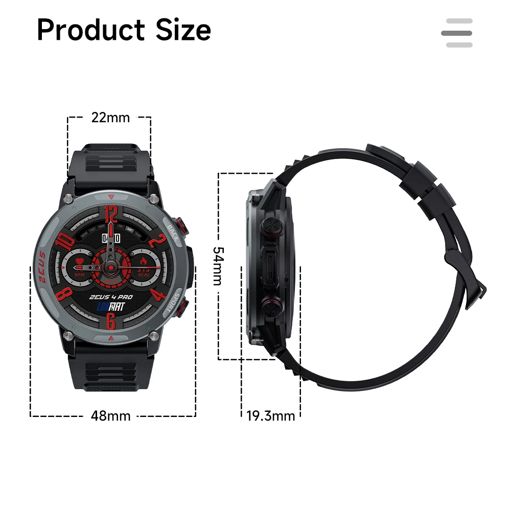 Lokmat-zeus Pro Amoled Relógio Inteligente Tela Redonda bt Calls Fitness Tracker Monitor de Freqüência Cardíaca para Telefone Inteligente 143 - Image 5