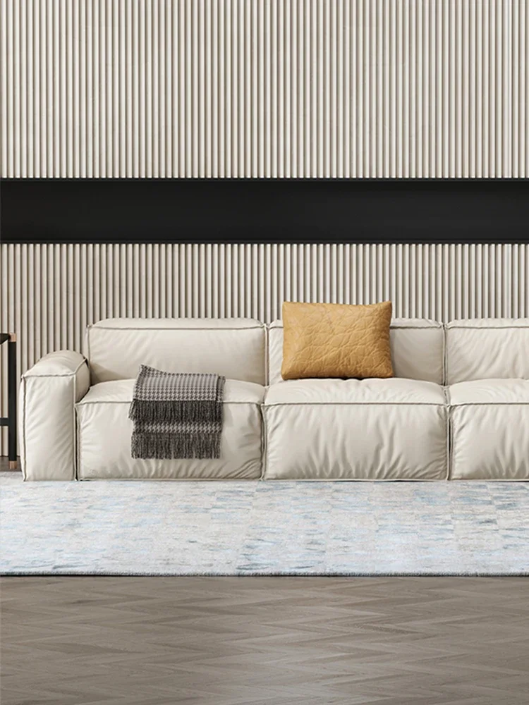 Divano In Pelle Estremamente Semplice Di Lusso Leggero Divano In Pelle Bovina Testa Italiana Soggiorno Moderno Divano In Pelle