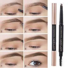 

4-color automatic rotating eyebrow pencil waterproof and long-lasting anti-dizzy double head with brush female cosmetics