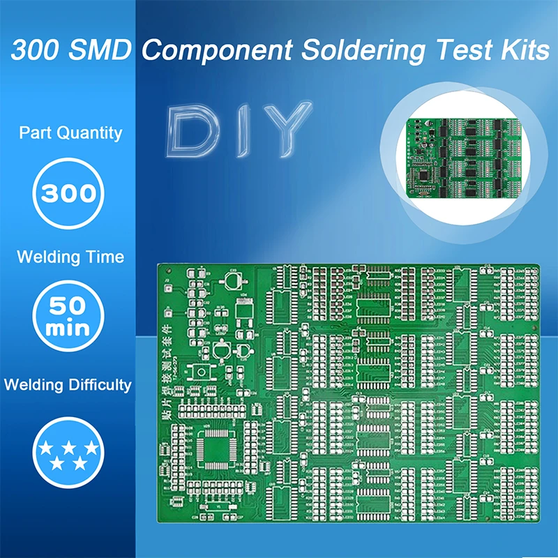 

300 SMD компонент сварочный тестовый комплект высокоинтенсивная тренировочная плата для соревнований по навыкам обучение сварке печатных плат