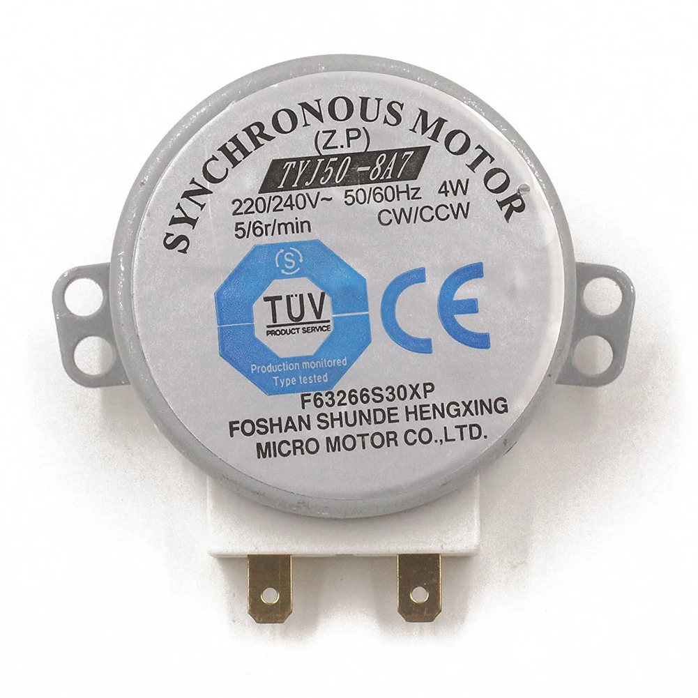 AC 220-240V 4W 6RPM 48mm Dia Micro Synchronous Motor Warm Air Blower 50/60Hz CW/CCW TYJ50-8A7 Microwave Oven Tray Motor