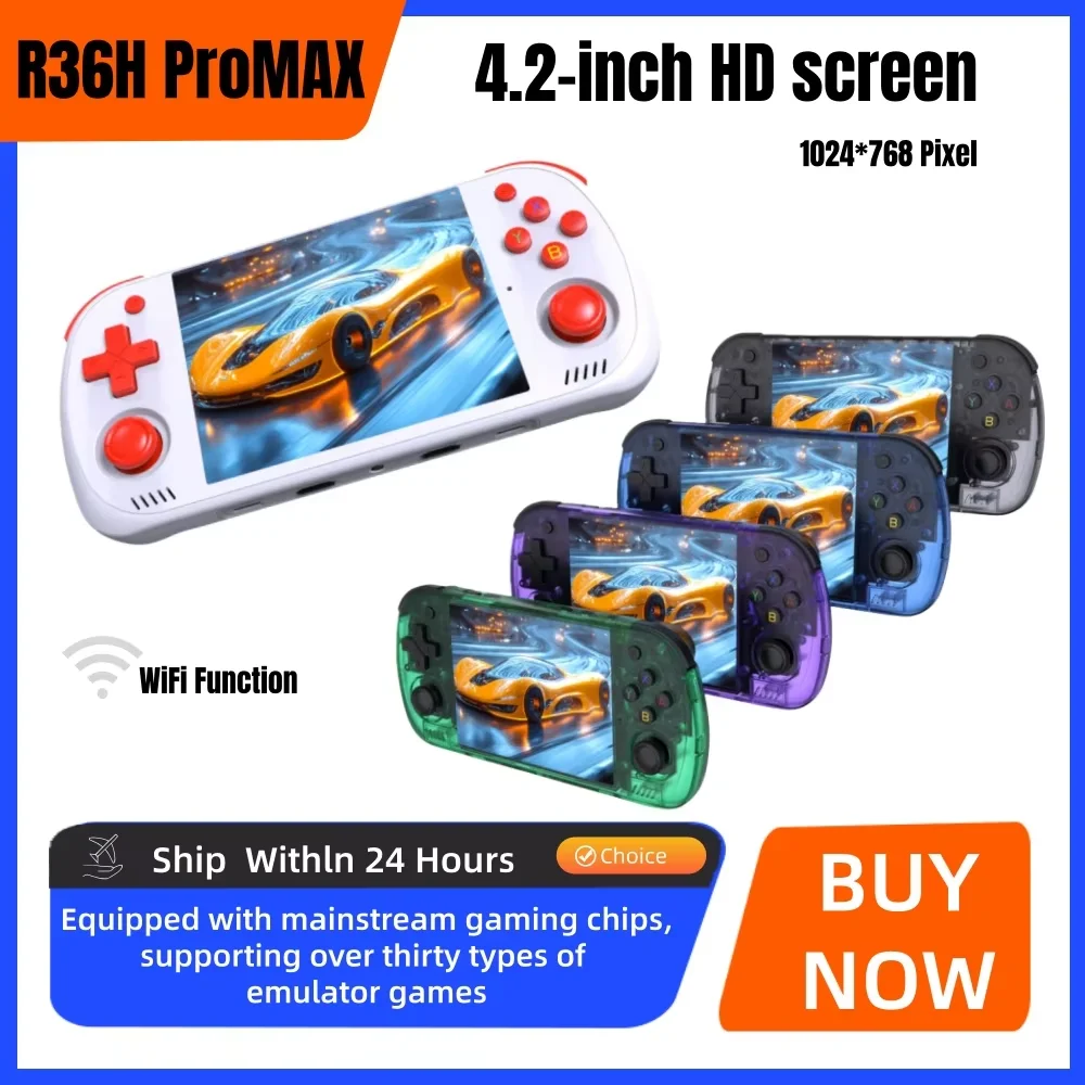 Console Portátil R36H Pro Max Retro Game Console Handheld 1024*768 Big Screen