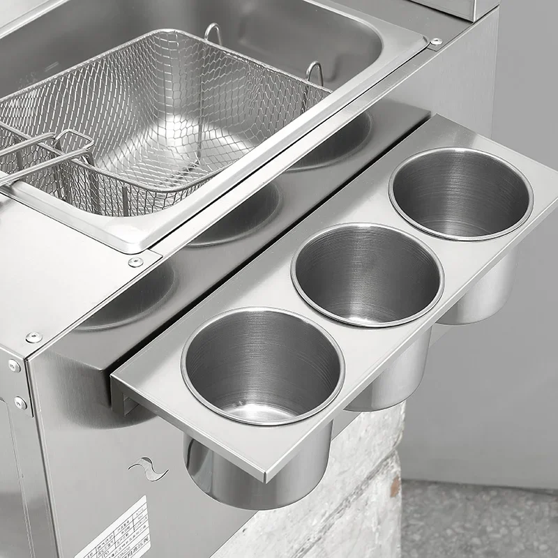 Stainless Steel French Fries Machine 2 Tanks 2 Baskets Commercial Potato Chip Fryer Gas Deep Fryer 3