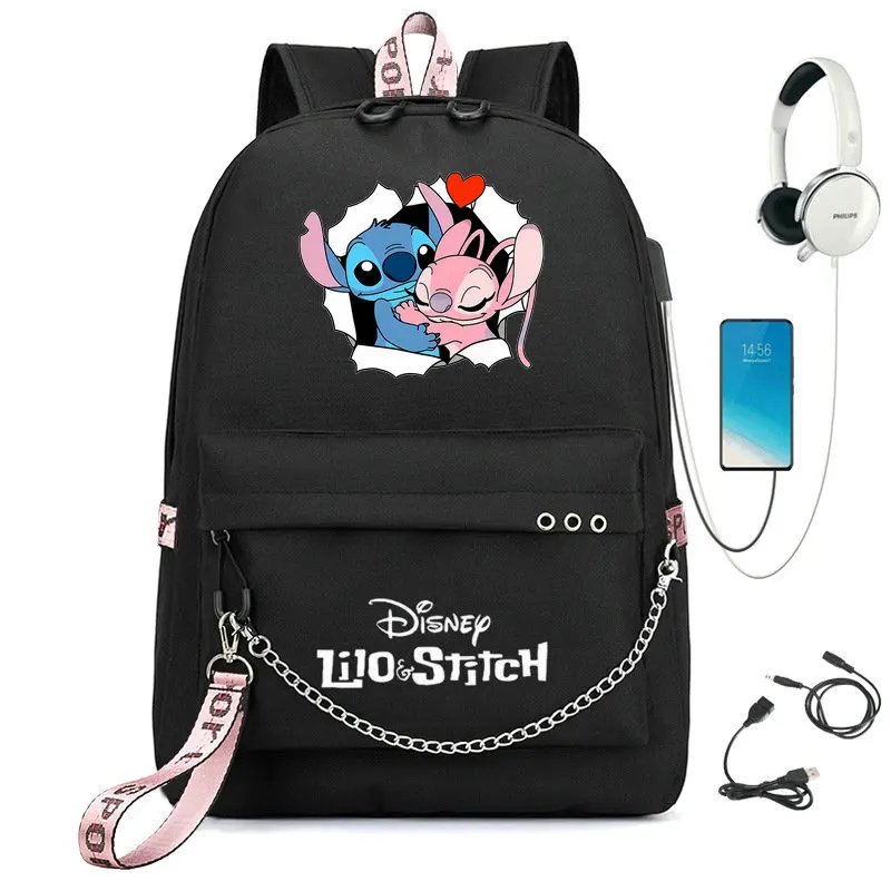 Cartoon Stitch Anime Cosplay Unisex Students School Bag Backpack Cartoon Bookbag Laptop Travel Rucksack Outdoor Bag