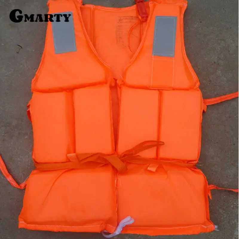 

1pc Adult Foam Life Jacket Vest Flotation Device with Survival Whistle Prevention Flood Fishing Rafting Drift Sawanobori Orange