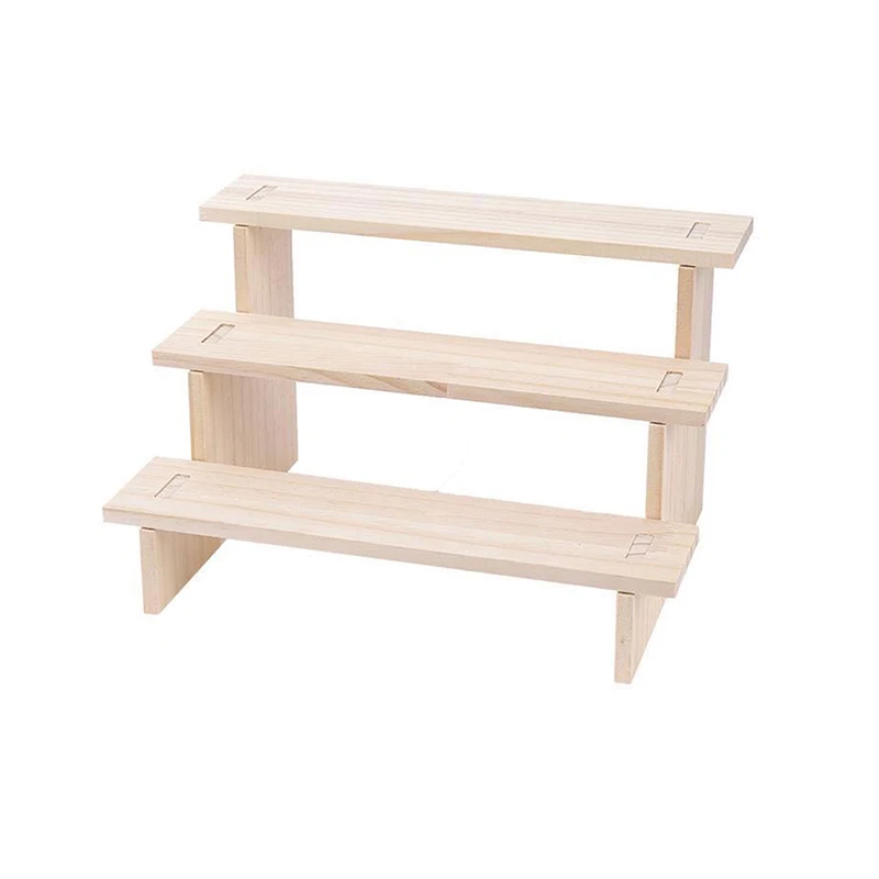 1pcs Solid Wood Display Stand Toy Blind Box Organizer Cosmetic Perfume Display Shelf Organization Storage Decoration Holder 5