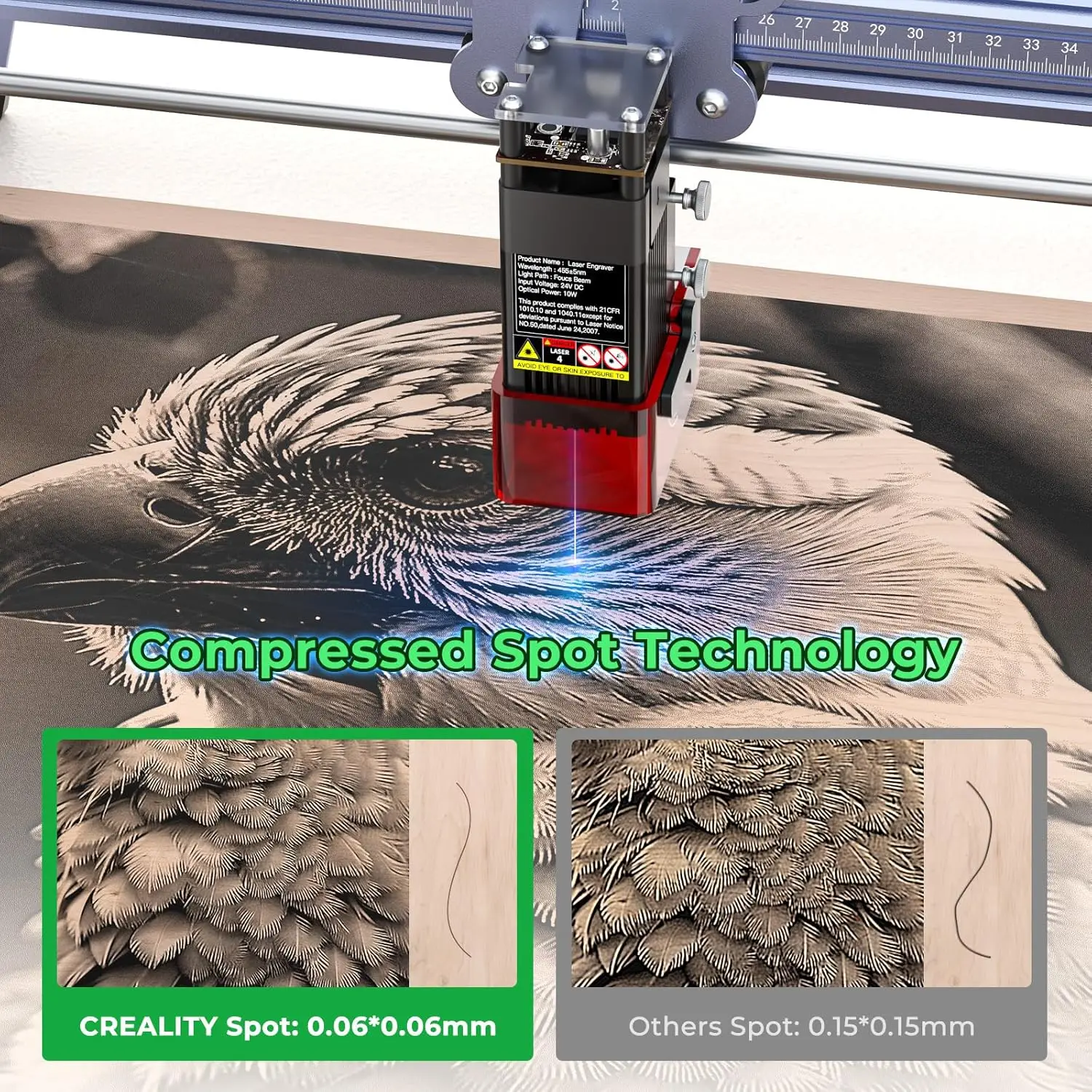 Creality Falcon 5W Laser Engraver Machine, 72w High Precision 0.06mm Laser Cutter and Engraving Machine for Wood Leather Acrylic