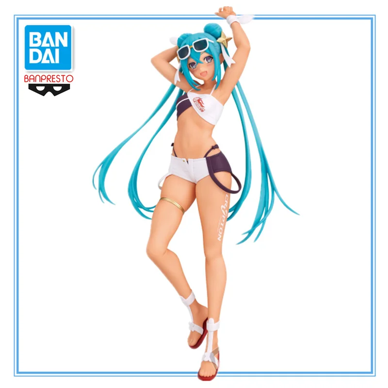 

Оригинальный тропический гоночный аксессуар BANDAI Anime Hatsune Miku GT 2023 Экшн-фигурки, игрушки BANPRESTO VOCALOID, ПВХ Модель, подарок на Рождество