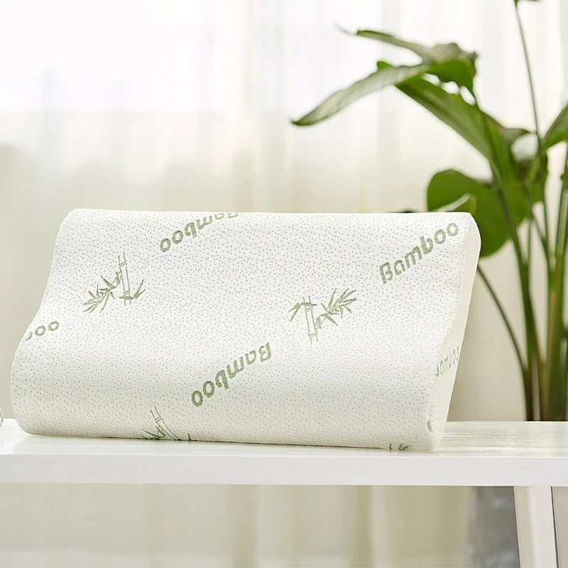 Bamboo Pillow Memory Foam Pillow with Removable Cover with Zipper Bamboo Neck Pillow for Sleeping Ergonomically Design JAF022