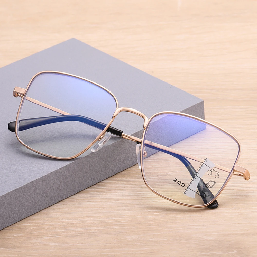 

Titanium Alloy Oversized Exquisite Hinge Polygon Progressive Reading Glasses +0.75 To +4 See Near and Far