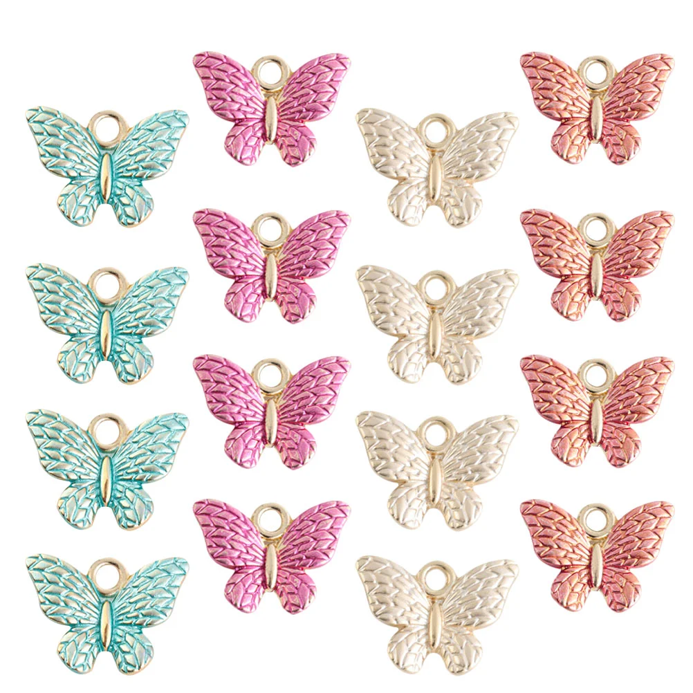 

40 Pcs Butterfly Pendant Jewelry Making Pendants DIY Metal Charm Alloy Butterflies Charms