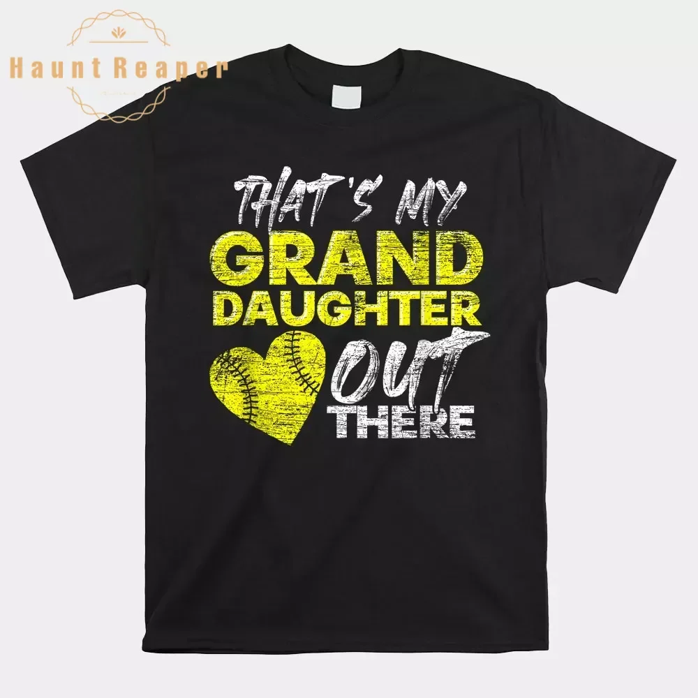 

Haunt Reaper Men T Shirt Ball Heart Thats My Granddaughter Out There Softball Shirt