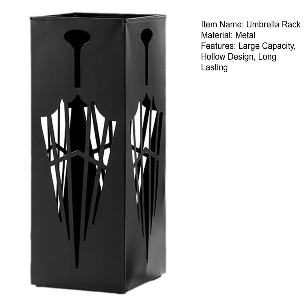 Metal Umbrella Stand Storage Rack Large Capacity Hollow Design Rustproof Indoor/Outdoor Small Large Umbrella Holder