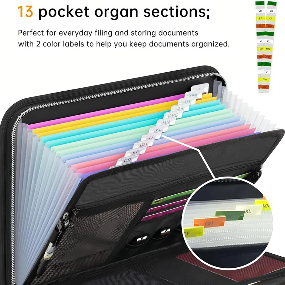 Large Capacity Fireproof Waterproof Document Bag Document Safe Storage Bag With Zipper Handheld File Organiser For Business