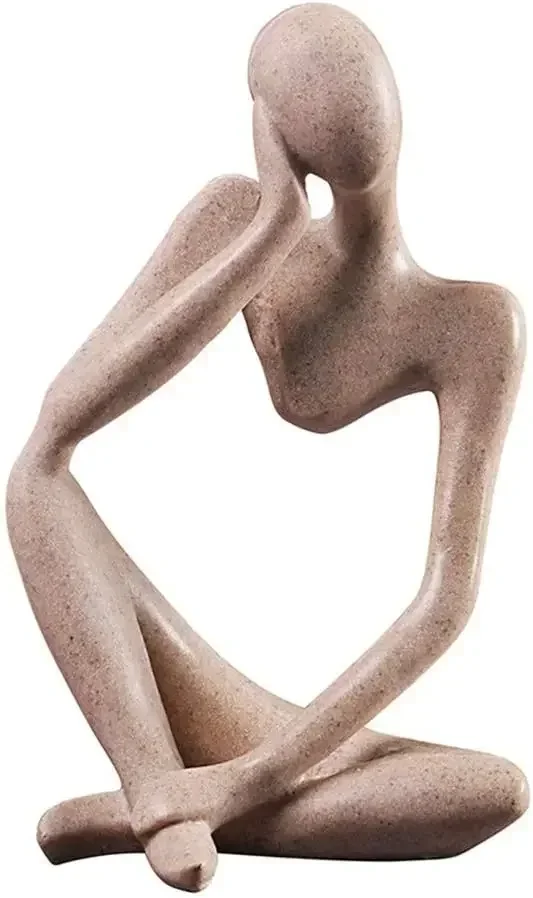 

Decoration Art NEWQZ Thinker Figurine Resin Sculpture Statue Collector's Edition Craft Art Handmade Desktop Decoration (Smooth)