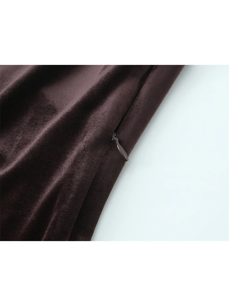 New Women Velvet U Collar Sling Dress Sleeveless Slim Sexy Backless Long Dress Fashion Evening Party Ladies Elegant Streetwear