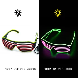 Luminous Neon LED Glow Glasses for Party Costumes and Decoration (Green and pink)