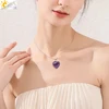 CSJA Natural Stone Perfume Necklace Healing Heart Crystal Pendant Reiki Essential Oil Diffuser Bottle Charm Necklaces Women H410 6