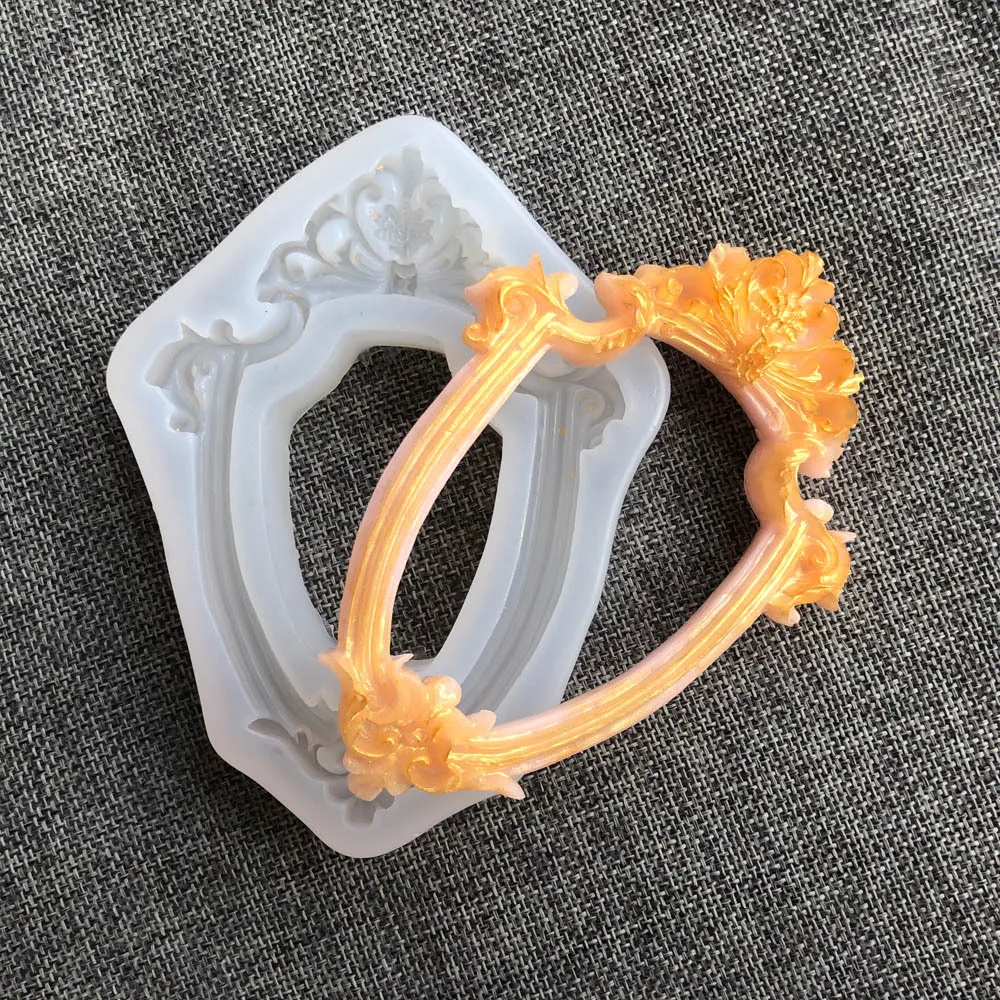 

New Photo Frame Silicone Mold Resin Kitchen Baking Tool Cake Dessert Lace Decoration DIY Chocolate Candy Pastry Fondant Moulds