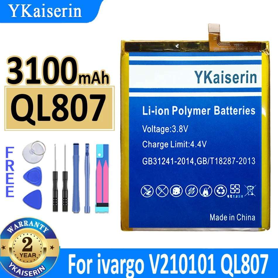 Аккумулятор ykaisсеребрин 3100 мАч QL807 для ivargo V210101 мобильный телефон Bateria |