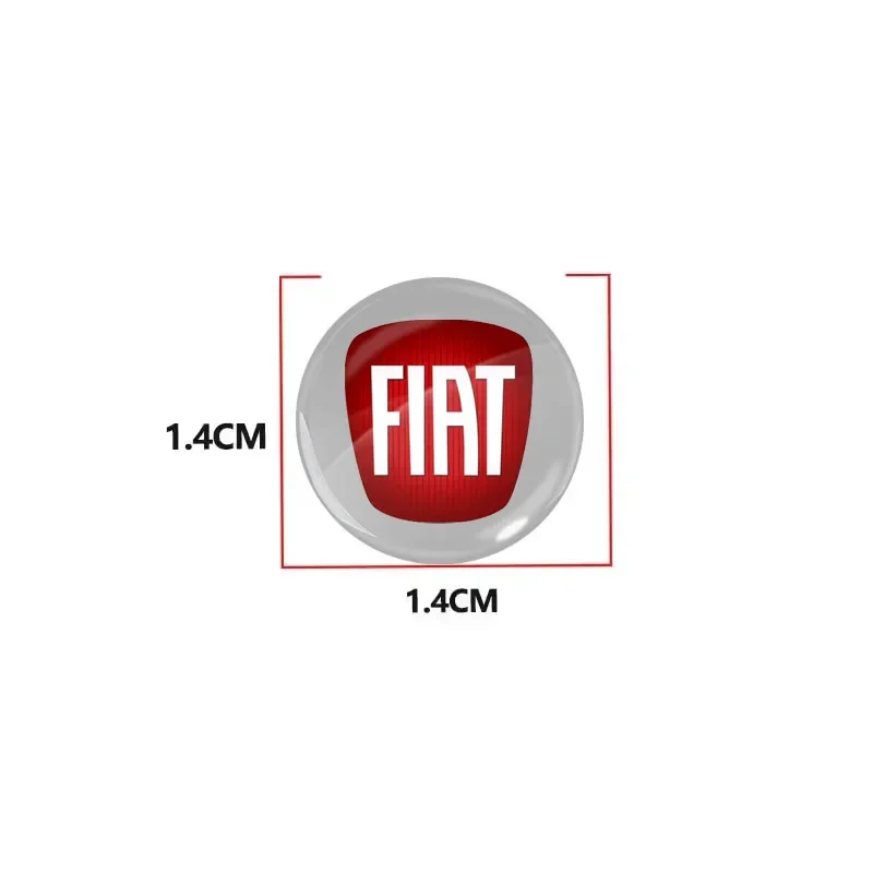 14mm 자동차 리모컨 키 엠블럼 배지 라디오 버튼 스티커 교체용 피아트 판다 브라보 푼토 리네아 크로마 두카토 도블로