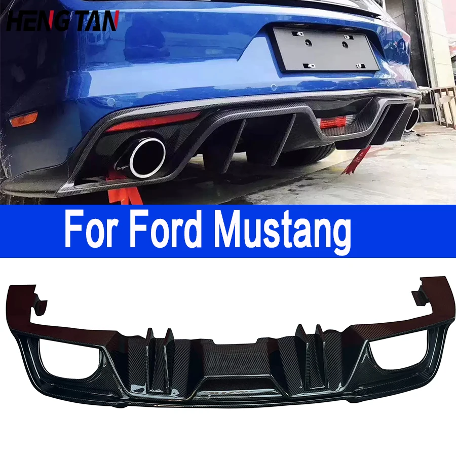 

For Ford Mustang 2015-2017 Coupe AC Style Carbon Fiber Rear Lip Diffuser Back Bumper Hugger Spoiler Small encircleme Corner