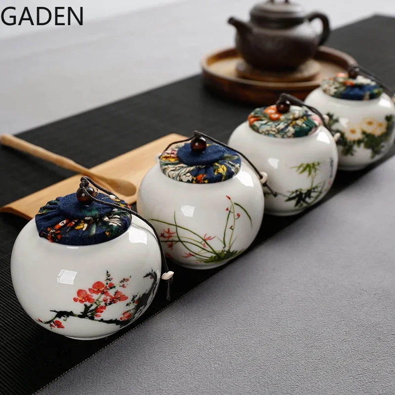 Japanese-style Ceramic Sealed Jar Storage Jar Household Storage Box Living Room Coffee Table Decoration Desktop Ornaments ceramic storage jar
